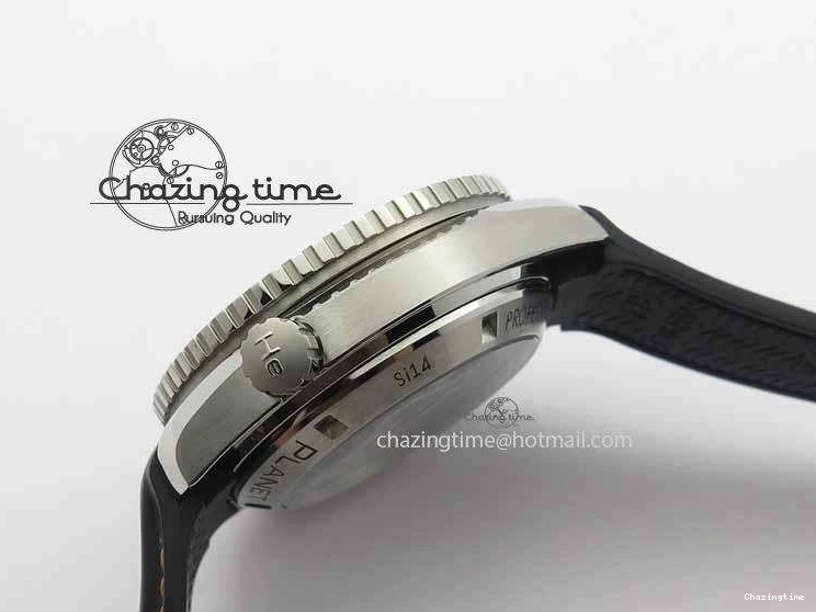 0115 Planet Ocean Master Chrono 45mm SS OM 1:1 Best Edition Black Dial Orange 12 On Rubber Strap A Durable 8169